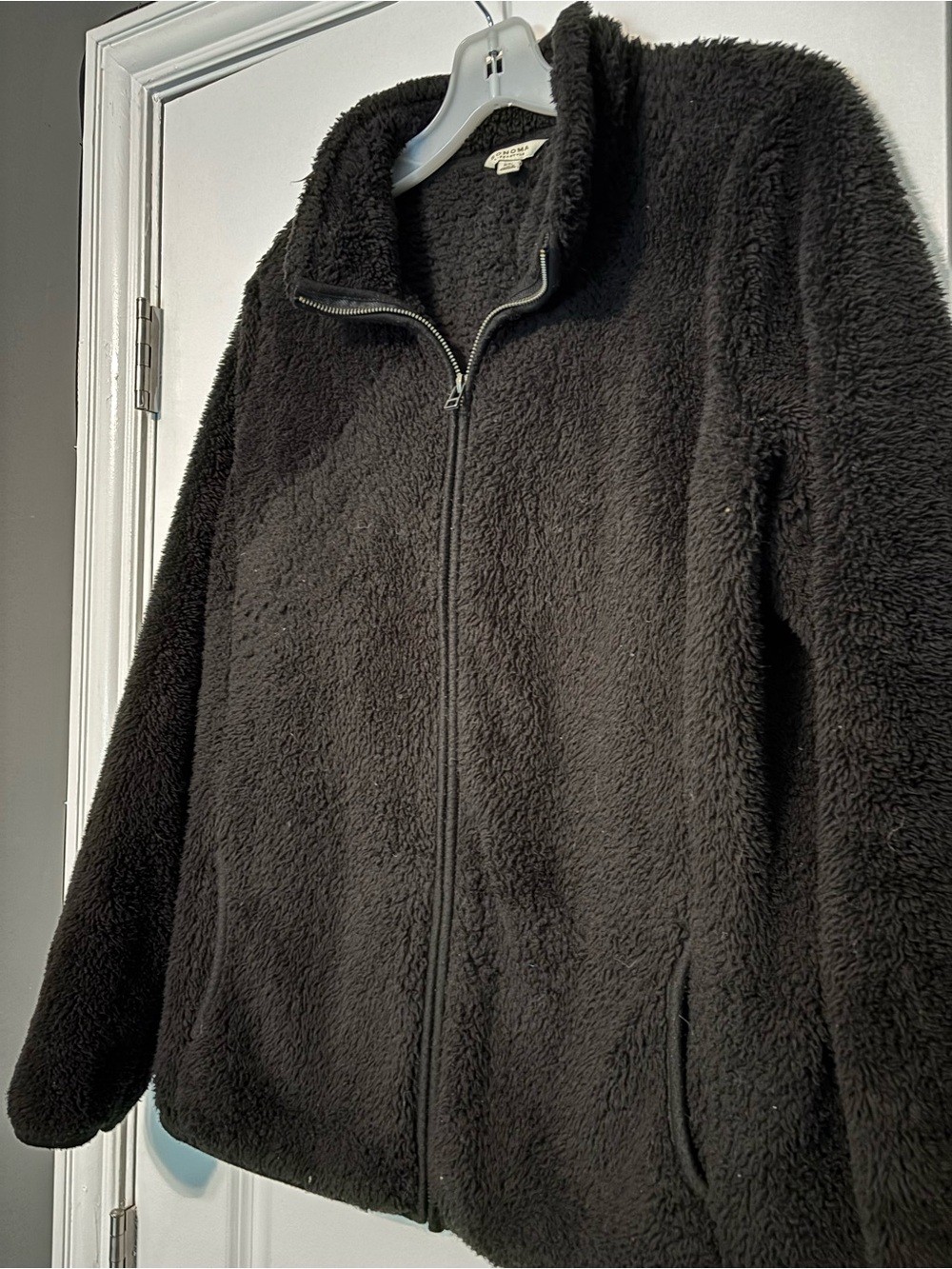 Sonoma Black Women's Zip-Up Faux Fur Jacket Size XL